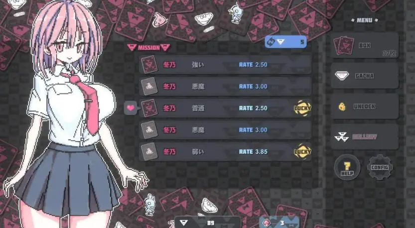 【PC/安卓/MAC/官中/像素/卡牌/CV/SLG游戏/1.2G】胖次卡片 (ぱんつかぁど) Ver1.3.1官方中文版+PC+安卓+MAC+像素卡牌CV SLG游戏+1.2G