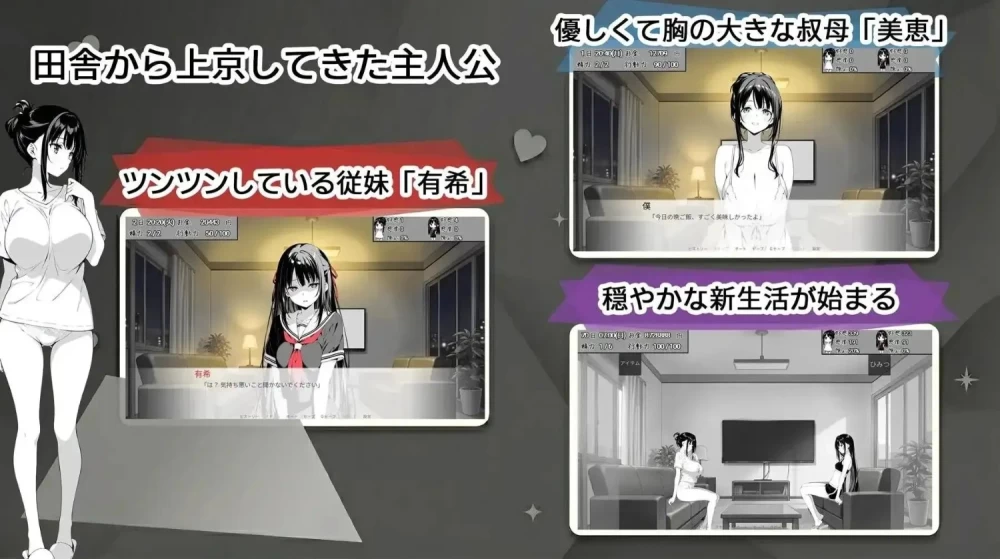 【SLG/AI汉化】漏洞百出.与姨妈和堂妹的同居生活 V1.7.0【安卓/2.02G】 [1+2.02G][百度盘]