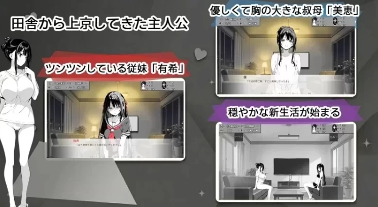 【日系RPG/双端/2D】与姨妈和堂妹的同居生活 Ver1.70汉化 [1+4G][百度盘]