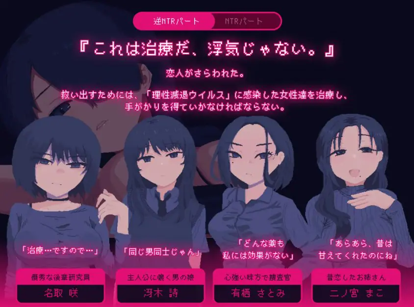 【PC/AI汉化/冒险/SLG游戏/1.0G】 NTRdemic〜我将抵抗一切诱惑，把她救出来〜 AI汉化版+冒险SLG游戏+1.0G