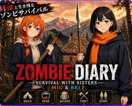 【PC/安卓/生肉/日式/SLG游戏/1.80G】僵尸日记：与美羽&玲两姐妹的末日求生（Zombie Diary Survival with Sisters Miu & Rei）Ver1.04 生肉版+PC+安卓+日式SLG游戏+1.80G